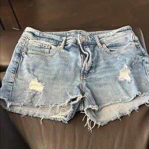 Old Navy Blue Distressed Jean Shorts
